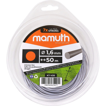 Mähfaden 1,6mm 50m rund Motorsense Rasentrimmer Ersatzfaden für Fadenkopf MAMUTH