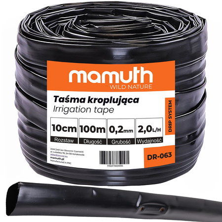 Taśma kroplująca 10cm 0,2mm 1,0L/h 100m rolka MAMUTH
