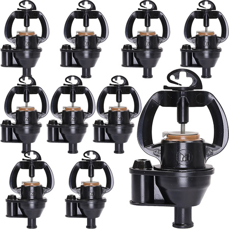 10x Mikrozraszacz PC 2000W, 55 l/h, brązowa dysza, połączenie z kołkiem o średnicy zewnętrznej 8 mm i złączem żeńskim φ7 DR-047 MAMUTH