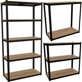 Metallregal BLACK mit fünf Fächern 150x75x35cm RK-07 MAMUTH