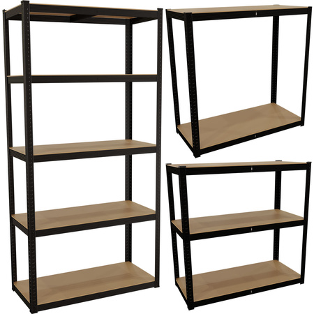 Metallregal BLACK mit fünf Fächern 150x75x35cm RK-07 MAMUTH