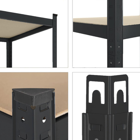 Metallregal BLACK mit fünf Fächern 150x75x35cm RK-07 MAMUTH