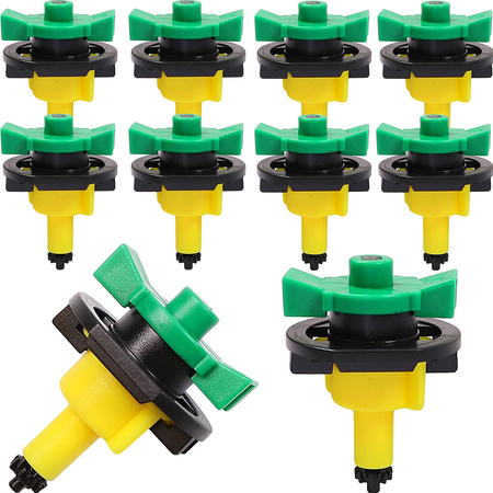 10x Mini zraszacze 360° bez mostka (typ pionowy), żółta dysza, 66 l/h przy 2 barach DR-055 MAMUTH