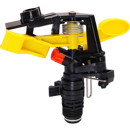 Zraszacz pulsacyjny plastikowy sektorowy Rozmiar:1/2 Ciśnienie: 1-4 bary Promień natryskiwania: 12-15m Strumień: 10-20 l/min DR-061 MAMUTH