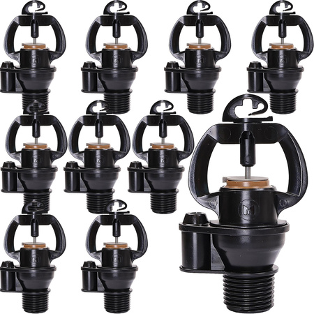 10x Mikrozraszacz PC 2000G, 55 l/h, brązowa dysza, połączenie z kołkiem o średnicy zewnętrznej 8 mm i gwintem zewnętrznym 1/2" BSP DR-048 MAMUTH