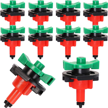 10x Mini zraszacze 360° bez mostka (typ pionowy), czerwona dysza, 80 l/h przy 2 barach DR-056 MAMUTH